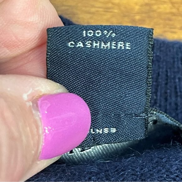 Lands' End Men's Deep Blue navy V-Neck Sweater 100% cashmere size XXL - Picture 4 of 7